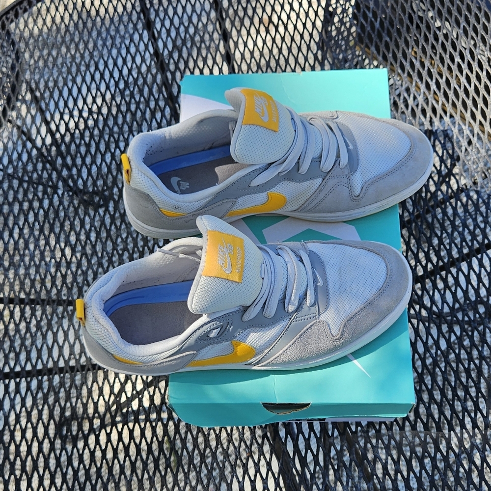 Nike Gray and Yellow Skate Sneakers - Picture 3 of 5
